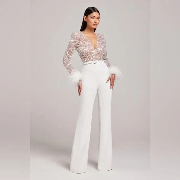 NADINE MERABI White Lace Jumpsuit - Picture 1 of 3